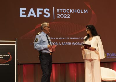 National Police Commissioner, Anders Thornberg, and EAFS 2022 Moderator, Anna Olin Kardell.