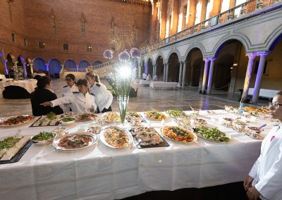 Preparations for reception at Stockholm City Hall. Photo by Marcus Andrae.