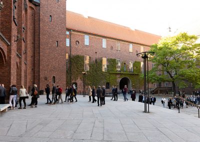 EAFS participants arriving at Stockholm City Hall. Photo by Marcus Andrae.