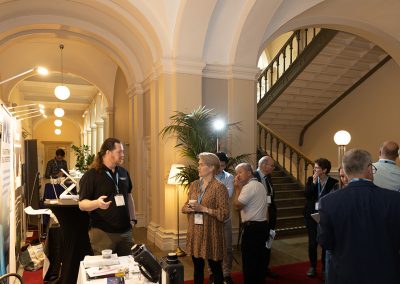 Participants mingle in exhibition area at Norra Latin_2. Photo by Marcus Andrae.