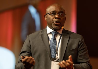 Plenary Speech by Dr. Justice Tettey, Chief, Laboratory and Scientific Section United Nations Office on Drugs and Crime (UNODC). Photo by Marcus Andrae.