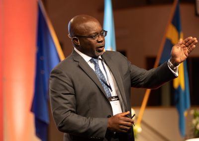 Plenary Speech by Dr. Justice Tettey, Chief, Laboratory and Scientific Section United Nations Office on Drugs and Crime (UNODC). Photo by Marcus Andrae.