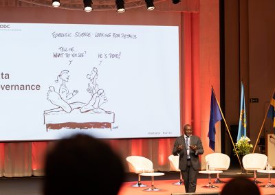 Plenary Speech by Dr. Justice Tettey, Chief, Laboratory and Scientific Section United Nations Office on Drugs and Crime (UNODC). Photo by Marcus Andrae.