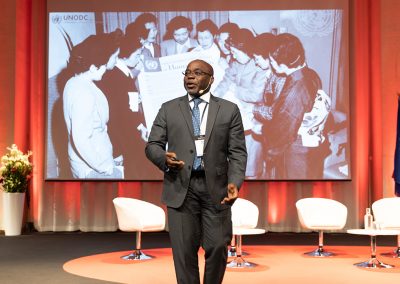 Plenary Speech by Dr. Justice Tettey, Chief, Laboratory and Scientific Section United Nations Office on Drugs and Crime (UNODC). Photo by Marcus Andrae.