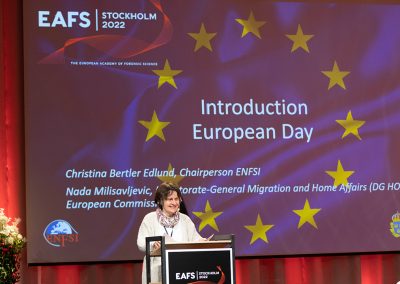 Introduction by dr. Nada Milisavljevic, Team leader/ Scientific Coordinator, in the area of Fight against Crime and Terrorism (FCT), in the unit “Innovation and Security Research” Directorate-General Migration and Home Affairs (DG HOME), European Commission- Photo by Marcus Andrae.