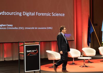 Plenary Speech by Professor Eoghan Casey, Ecole des Sciences Criminelles (ESC), Université de Lausanne (UNIL), Switzerland. Photo by Marcus Andrae.