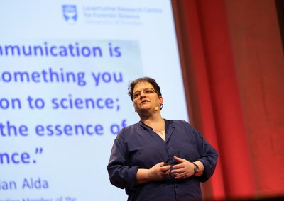 Plenary Speech by Professor Niamh Nic Daeid, University of Dundee, United Kingdom and The Leverhulme Research Centre for Forensic Science (LRCFS).Photo by Marcus Andrae.