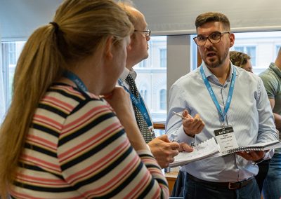 Workshop "Designing and Using Virtual Reality in Crime Scene Investigation and Training". Facilitators Niamh Nic Daeid, Sang-Hun Yu, Vincenzo Rinaldi, Benny Thomsen and Eva Ljungkvist. Photo by Andreas Carlsson.