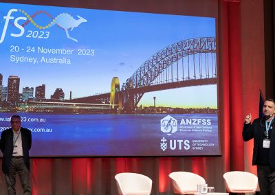 Distinguished Professor Claude Roux invites the participants to IAFS 2023. Photo by Marcus Andrae.