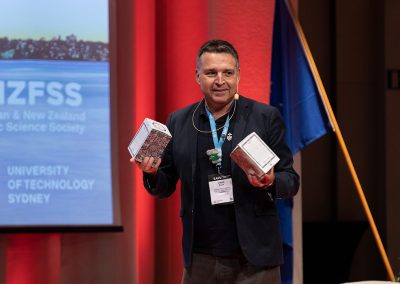 Distinguished Professor Claude Roux invites the participants to IAFS 2023. Photo by Marcus Andrae.